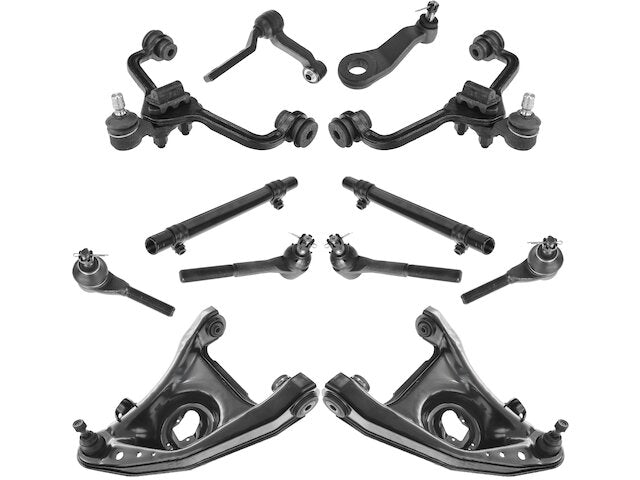 Control Arm Tie Rod Pitman Idler Arm Kit - 12 Piece - 1995-2002 Ford Crown Victoria - TRQ 5009-07613348