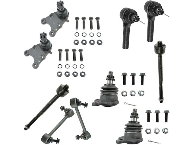 Front Ball Joint Sway Bar Link Tie Rod End Kit 10 Piece - 2004-2005 Chevrolet Colorado RWD - TRQ 18180-07624279