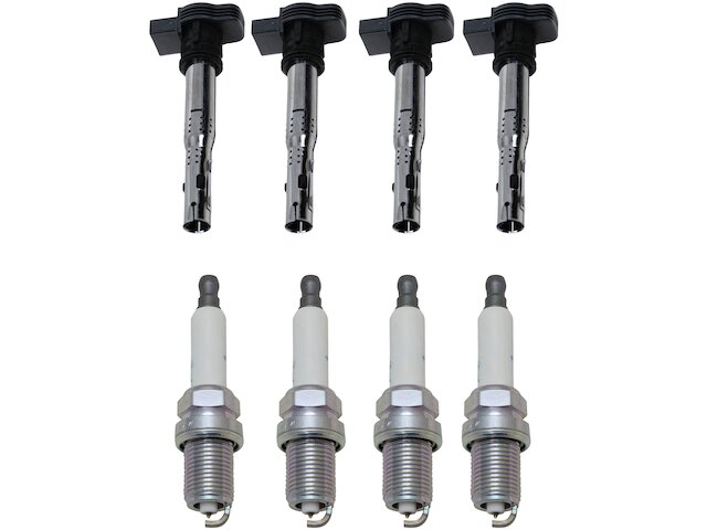 Ignition Coil and Spark Plug Kit 8 Piece - 2013-2014 Audi A6 Quattro 2.0L 4-Cylinder - DIY Solutions 122729-07628304