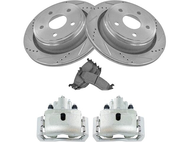 Rear Brake Pad Rotor and Caliper Set - 2007-2009 Chrysler Aspen - TRQ 19138-07635804
