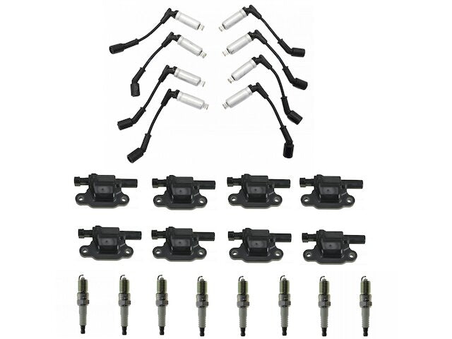 Ignition Coil Spark Plug and Wire Set 17 Piece - 2007-2008 Cadillac Escalade EXT - DIY Solutions 127840-07644120
