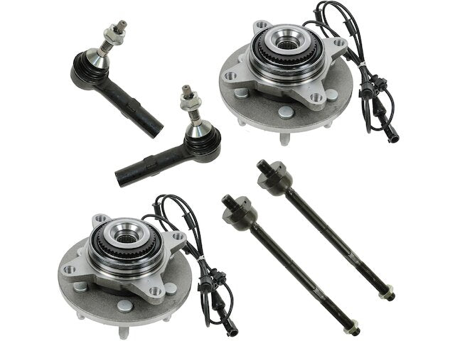 Front Wheel Hub Assembly and Tie Rod End Kit 6 Piece - 2003-2006 Lincoln Navigator 4WD - TRQ 5660-07662856