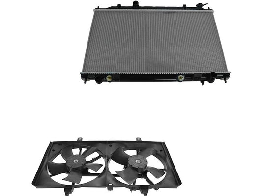 Radiator and Cooling Fan Kit 2 Piece - 2004-2006 Nissan Maxima 3.5L V6 - DIY Solutions 17994-07664557