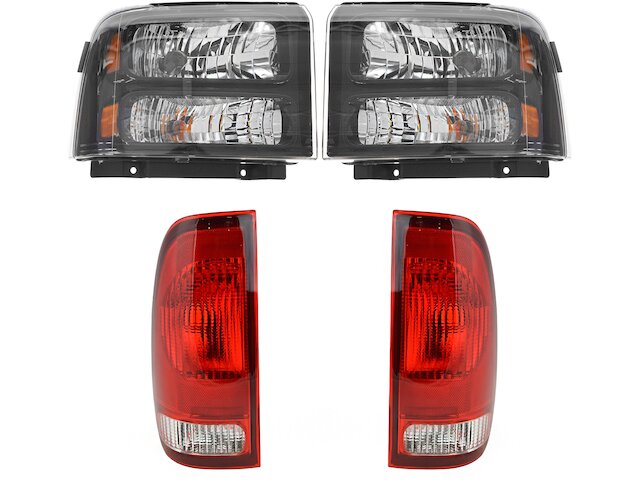 Headlight and Tail Light Kit 4 Piece - 2005-2007 Ford F350 Super Duty Harley-Davidson Edition - DIY Solutions 18248-07669941