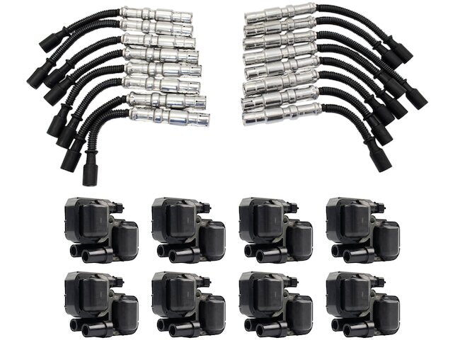 Ignition Coil and Spark Plug Wire Set 9 Piece - 1999-2005 Mercedes SL500 - TRQ 6477-07685228