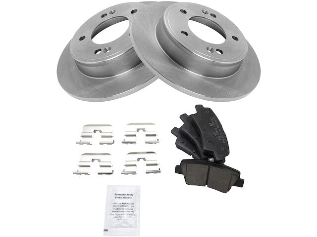 Rear Ceramic Brake Pad and Rotor Kit - 2011-2016 Hyundai Elantra 4-Door (Excludes Touring Models) - TRQ 96885-07685535