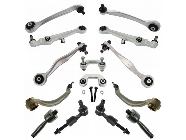 Front Control Arm Ball Joint Tie Rod and Sway Bar Link Kit 14 Piece - 2000-2002 Audi S4 VIN D - TRQ 7461-07695186