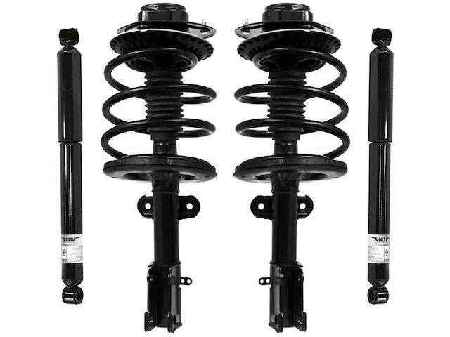 Front and Rear Suspension Strut Coil Spring and Shock Absorber Assembly Kit - 4 Piece - 2001-2007 Chrysler Town and Country FWD 3.3L 3.8L V6 (Except Raised Roof and Handicap Models) - Unity 1574-07704122