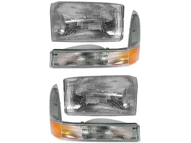 Headlight Assembly and Parking Light Kit 4 Piece - 2002-2003 Ford F550 Super Duty - DIY Solutions 5383-07705146