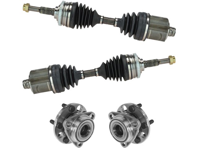 Front CV Axle and Wheel Hub Bearing Assembly Kit - 4 Piece - 1995-2005 Chevrolet Cavalier (with 4-Speed Automatic Transmission) - TRQ 3158-07706723