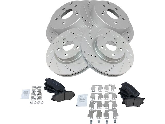 Front and Rear Brake Pad and Rotor Kit - 2006-2018 Toyota RAV4 - TRQ 18953-07711052