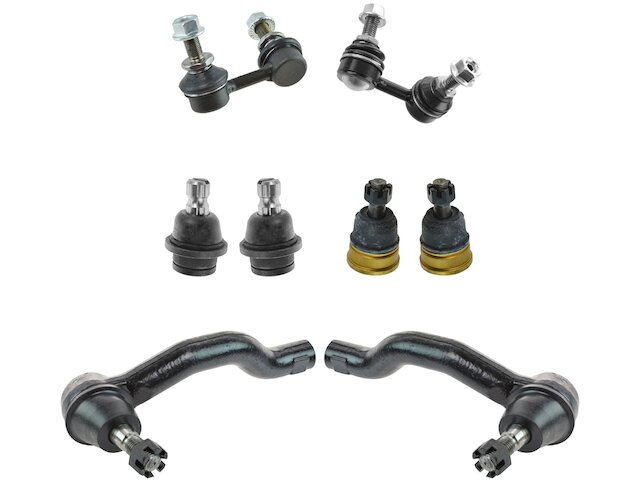 Front Ball Joint Sway Bar Link Tie Rod End Kit 8 Piece - 2005-2015 Nissan Xterra - TRQ 18395-07712470