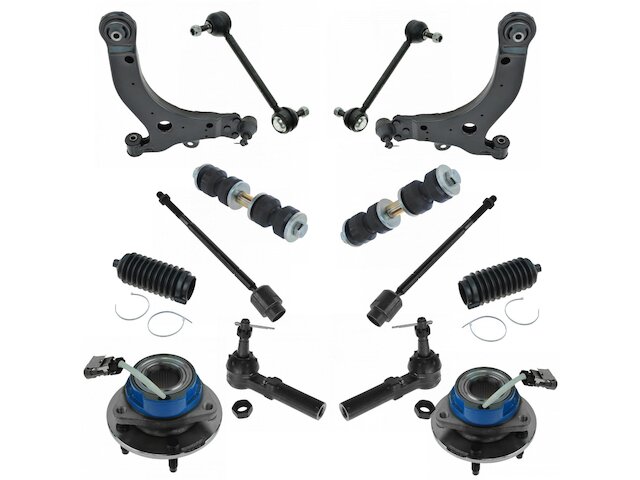 Front and Rear Wheel Hub Control Arm Ball Joint Tie Rod End Kit 14 Piece - 2004-2008 Pontiac Grand Prix - TRQ 18007-07730004