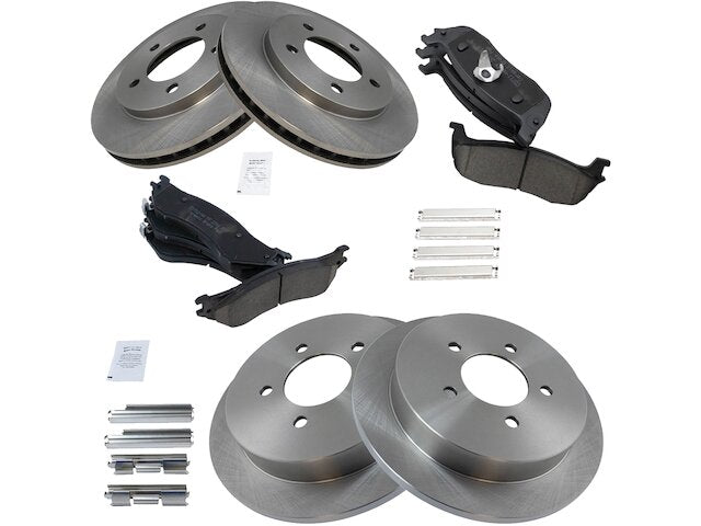 Front and Rear Brake Pad and Rotor Kit - 1997-2002 Ford Expedition 4WD - TRQ 5246-07740823