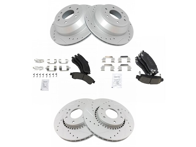 Front and Rear Brake Pad and Rotor Kit - 2002-2005 GMC Envoy XL - TRQ 127814-07750253