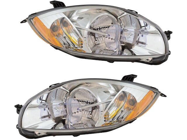 Halogen Headlight Assembly Set of 2 - 2007-2011 Mitsubishi Eclipse Spyder GS 2.4L 4-Cylinder (From 12/00/2006) - DIY Solutions 18961-07751659
