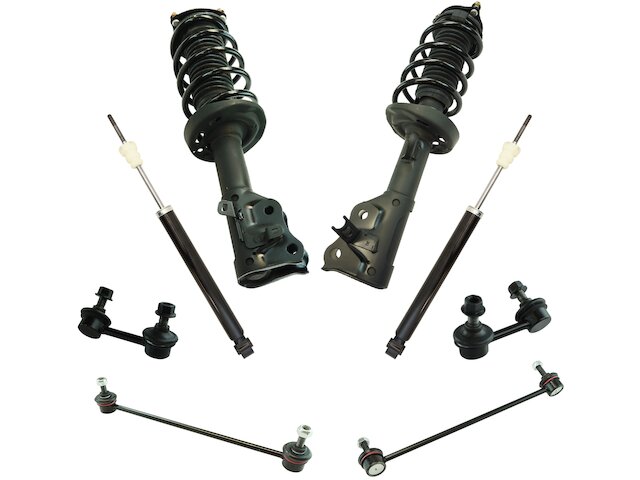 Front and Rear Shock Strut Coil Spring Sway Bar Link Kit 8 Piece - 2013-2015 Honda Civic Sedan - TRQ 125003-07757506