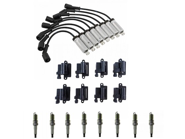 Ignition Coil Spark Plug and Wire Set 17 Piece - 2002-2005 Cadillac Escalade - DIY Solutions 2853-07761609