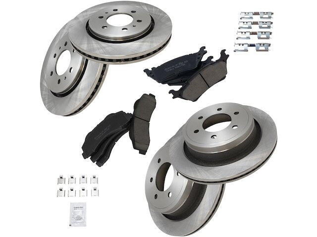 Front and Rear Ceramic Brake Pad and Rotor Kit - with 6 Lug Wheels - 2012-2017 Ford F150 - TRQ 118906-07761628