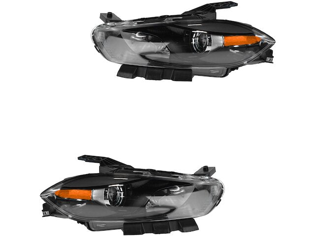 HID Headlight Assembly - Set of 2 - with Black Bezel - 2013-2016 Dodge Dart - DIY Solutions 119653-07774669