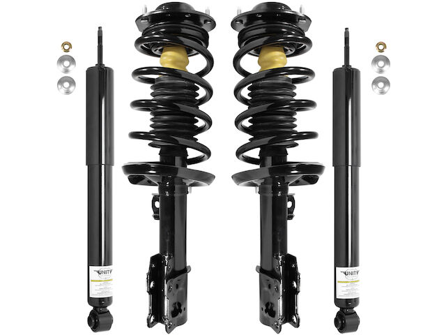 Front and Rear Strut Coil Spring and Shock Absorber Assembly Kit - 4 Piece - 2007-2009 Saturn Aura XE, XR - Unity 23978-07784793