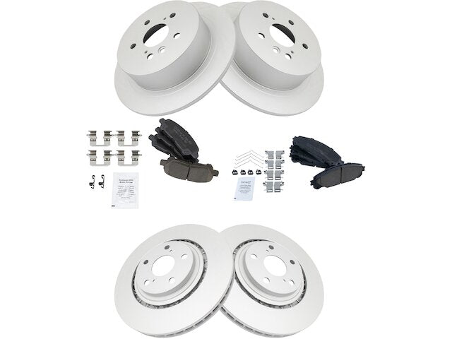 Front and Rear Brake Pad and Rotor Kit - 2008-2013 Toyota Highlander - TRQ 28609-07791738