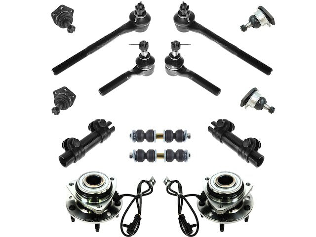 Front Wheel Hub Ball Joint Tie Rod End Kit 14 Piece - 1998-2004 GMC Sonoma 4WD - TRQ 4209-07807603