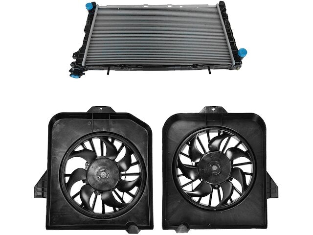 Radiator and Cooling Fan Kit 3 Piece - 2001-2004 Dodge Caravan 3.3L V6 - DIY Solutions 1704-07821862