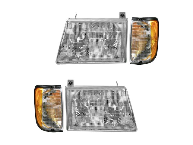 Headlight Assembly and Parking Light Kit 4 Piece - 1997-2002 Ford E250 Econoline - DIY Solutions 5122-07830965