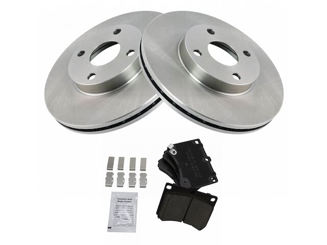 Front Brake Pad and Rotor Kit - 1990-1998 Mazda Protege LX FWD - TRQ 17609-07835318