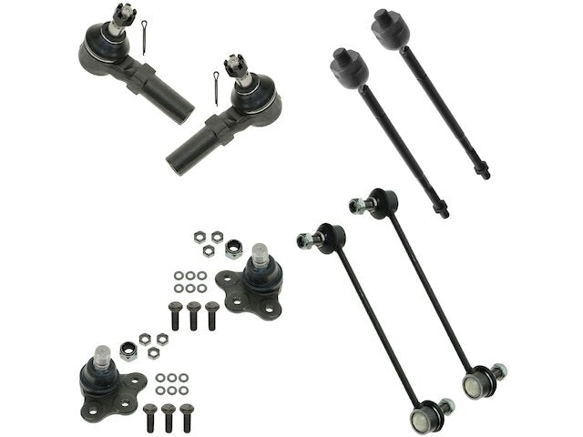 Front Ball Joint Sway Bar Link Tie Rod End Kit 8 Piece - 2001-2005 Saturn L300 - TRQ 4848-07837887