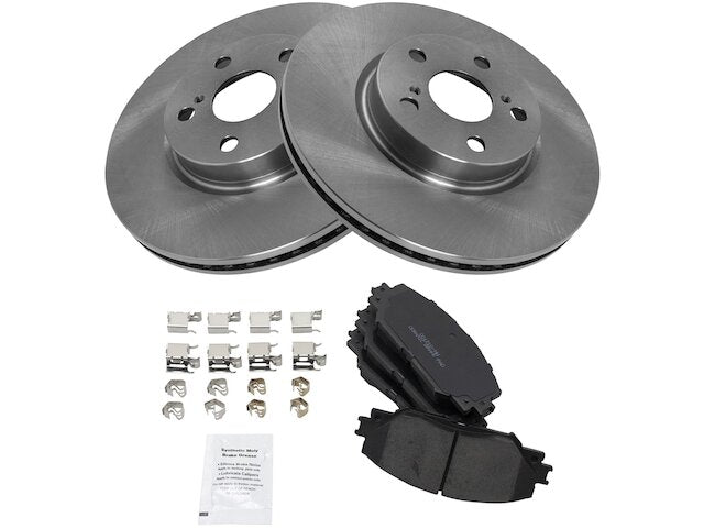 Front Ceramic Brake Pad and Rotor Kit - 2009-2019 Toyota Corolla - TRQ 29866-07848948