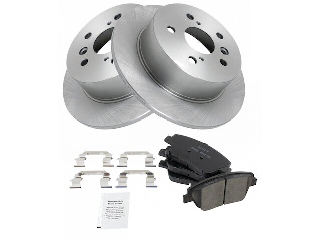 Front Ceramic Brake Pad and Rotor Kit - 5 Lug - 2011-2015 Hyundai Sonata Hybrid - TRQ 96143-07849959