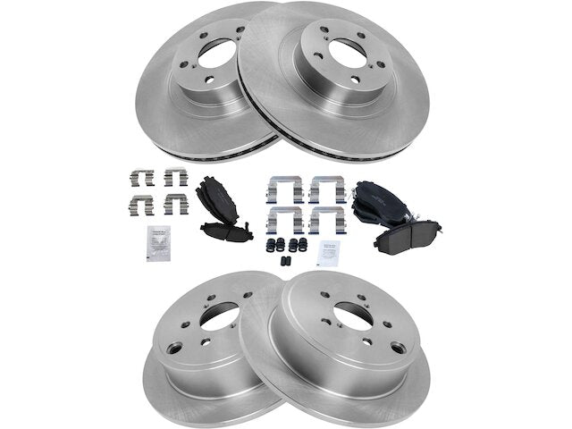 Front and Rear Ceramic Brake Pad and Rotor Kit - 6 Piece - 2013-2014 Subaru Outback 2.5L H4 - TRQ 119613-07860746