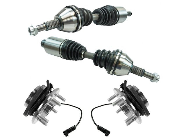 Front Axle and Wheel Hub Bearing Assembly 4 Piece Kit - 2008-2012 Jeep Liberty - TRQ 28879-07867772