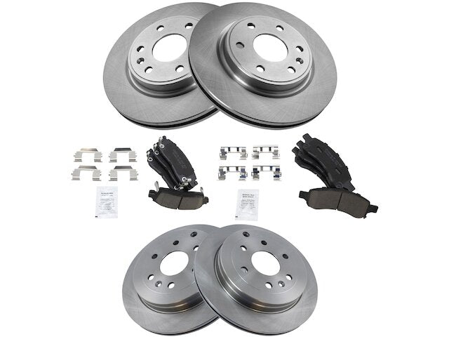 Front and Rear Ceramic Brake Pad and Rotor Kit - 6-Lug - 2009-2017 Chevrolet Traverse - TRQ 30003-07870959