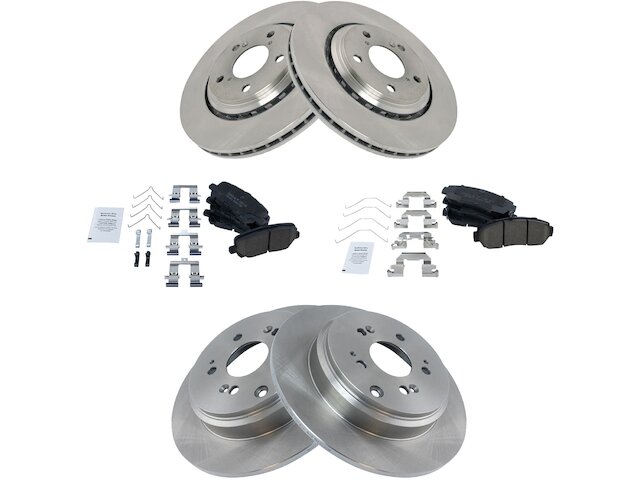 Front and Rear Brake Pad and Rotor Kit - 2015-2017 Honda Odyssey - TRQ 130061-07910176