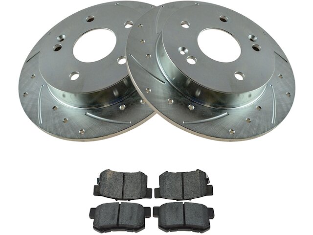 Rear Brake Pad and Rotor Kit - 1997-2001 Honda Prelude - TRQ 6069-07927743