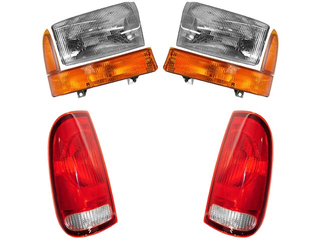 Headlight Tail Light Parking Light Kit 6 Piece - 1999-2000 Ford F550 Super Duty - DIY Solutions 5380-07932187