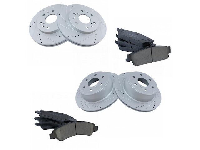 Front and Rear Brake Pad and Rotor Kit - 2008-2014 Cadillac Escalade ESV - TRQ 127829-07948823