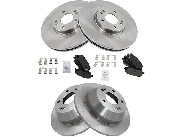 Front and Rear Ceramic Brake Pad and Rotor Kit - 2013-2016 Hyundai Santa Fe Sport 2.0L 4-Cylinder - TRQ 146719-07956119