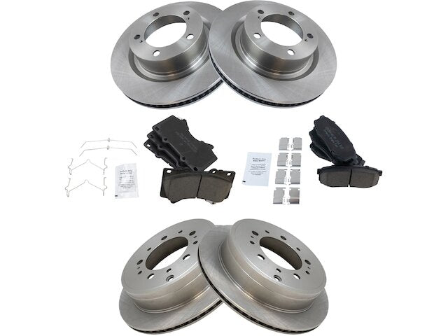 Front and Rear Ceramic Brake Pad and Rotor Kit - 2007-2021 Toyota Tundra - TRQ 26814-07961234