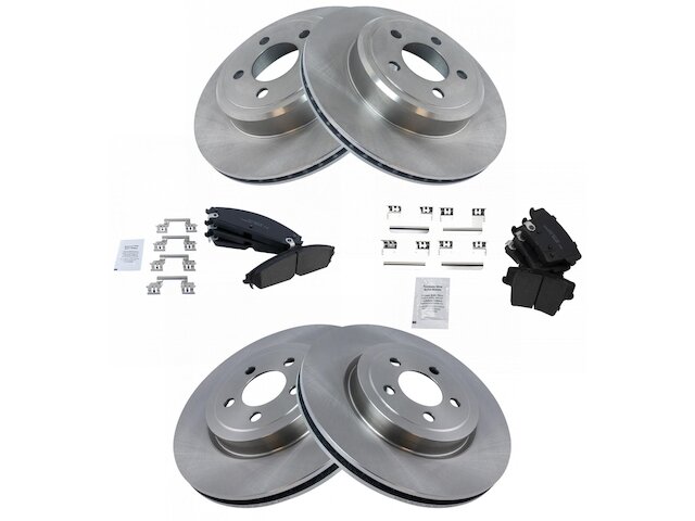 Front and Rear Ceramic Brake Pad and Rotor Kit - 2005-2019 Chrysler 300 (Excludes SRT-8) with Vented Rear Rotors - TRQ 18229-07964176