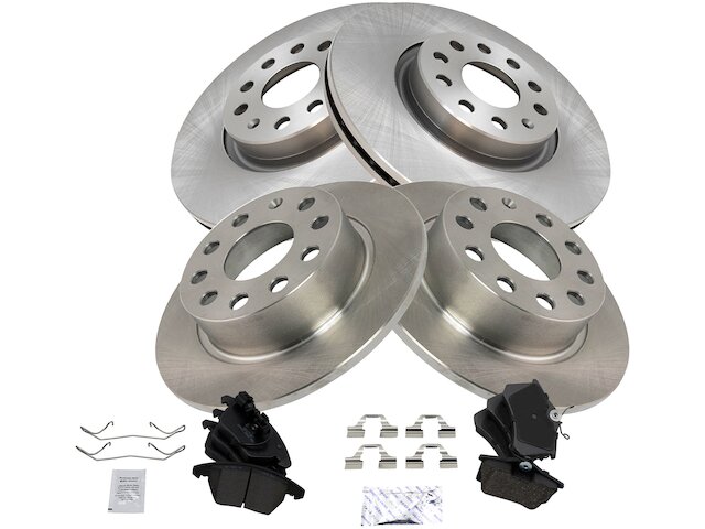 Front and Rear Brake Pad and Rotor Kit - 2013-2017 Volkswagen Beetle 2.0L 4-Cylinder - TRQ 123284-07967850