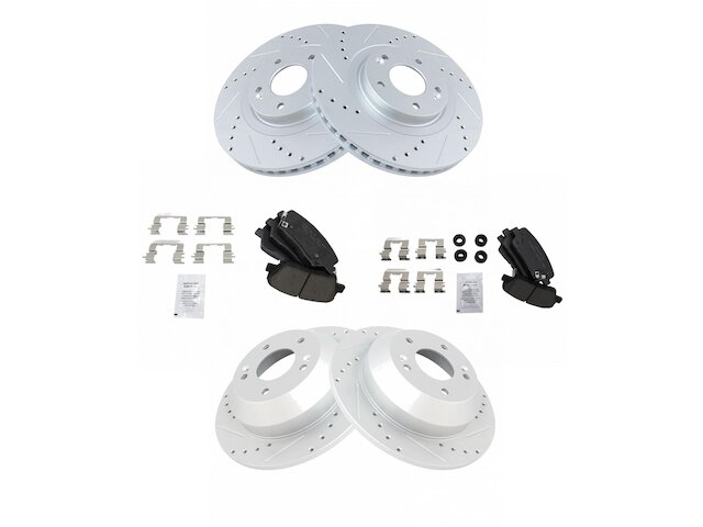 Front and Rear Brake Pad and Rotor Kit - 2014 Kia Sorento - TRQ 125092-07972383