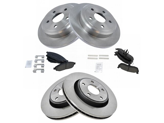 Front and Rear Ceramic Brake Pads and Rotor Kit - 5 Lug - Vented Rotors - 2005-2010 Jeep Grand Cherokee - TRQ 18364-07980542