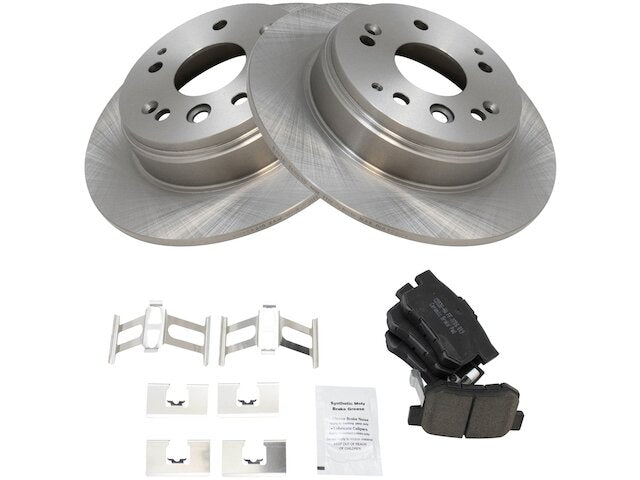Rear Ceramic Brake Pads and Rotor Kit - 5 Lug - Solid Rear Rotors - 2003-2011 Honda Element - TRQ 7014-07994780