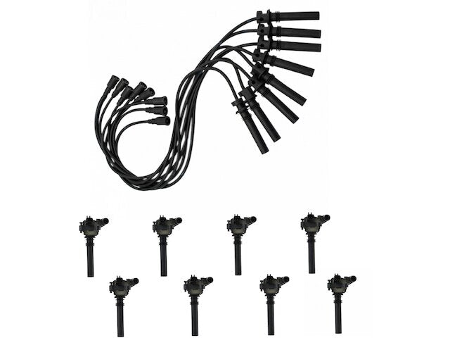 Ignition Coil and Spark Plug Wire Kit - 9 Piece - 2003-2005 Dodge Ram 1500 5.7L V8 - TRQ 1973-07997216