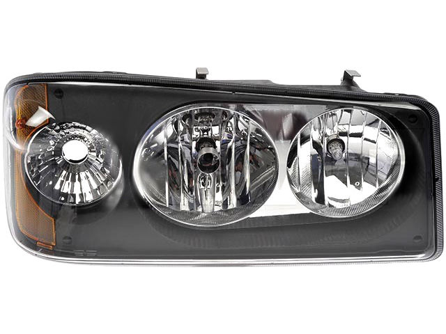 Left Driver Side Halogen Headlight Assembly - with Bulbs - 2008-2019 Mack GU7 (with Set Forward Axle) - Dorman 133256-05773257