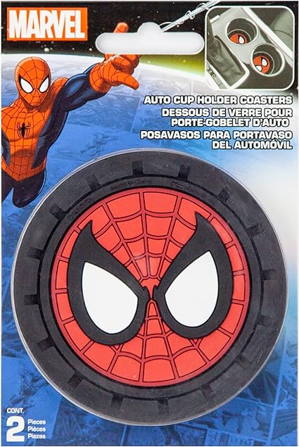 Plasticolor 000663R01 Spiderman Auto Car Truck SUV Cup Holder Coaster 2-Pack